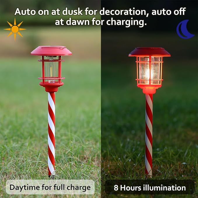 Dynaming 6 Pack Dual Use Solar Christmas Path Lights Outdoor, Hanging Lantern - Image 5