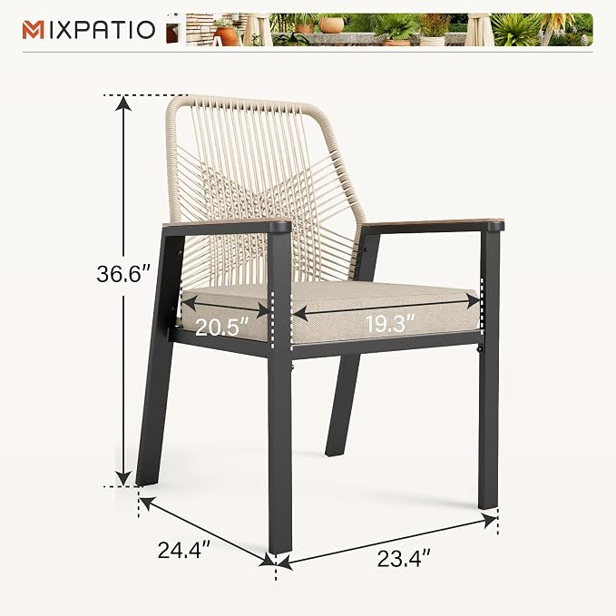 Patio Wicker Chair Sets of 8, Outdoor Dining Chairs - Image 6