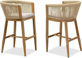 PURPLE LEAF Outdoor Bar Stools Set of 2 Wicker Bar Height Stool Bar Chairs by PURPLELEAF