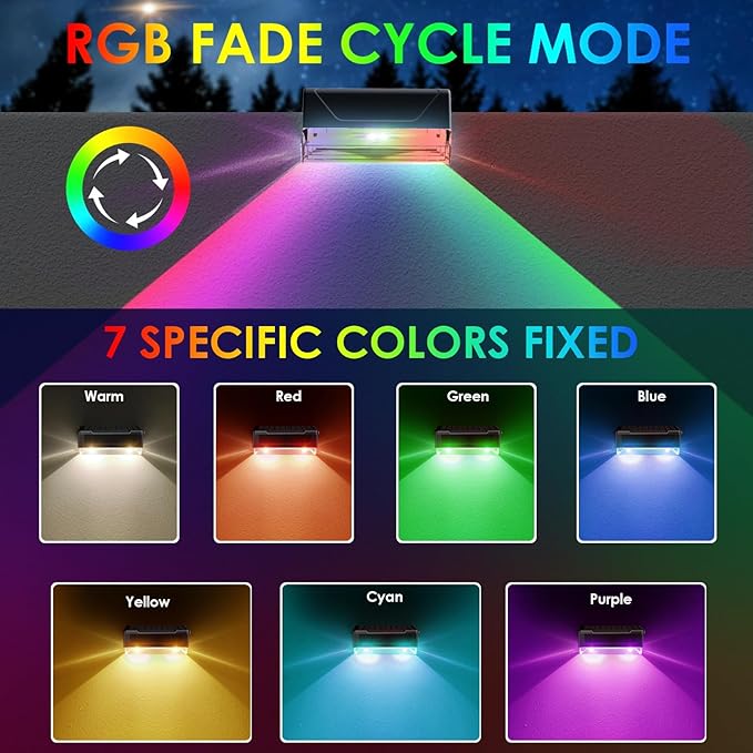 8PK Solar Fence Lights Outdoor - Image 2