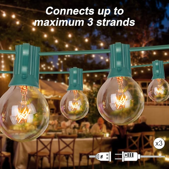 25Ft Christmas Outdoor String Light, G40 Globe Patio Lights - Image 5