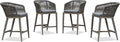 PURPLE LEAF Counter Height Bar Stool Set of 4 Woven Rattan Counter Stool Bar by PURPLELEAF