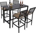5-Piece Outdoor Patio Bar Set, Bar Height Patio Dining Set, Weather-Resistant by Sumshadow