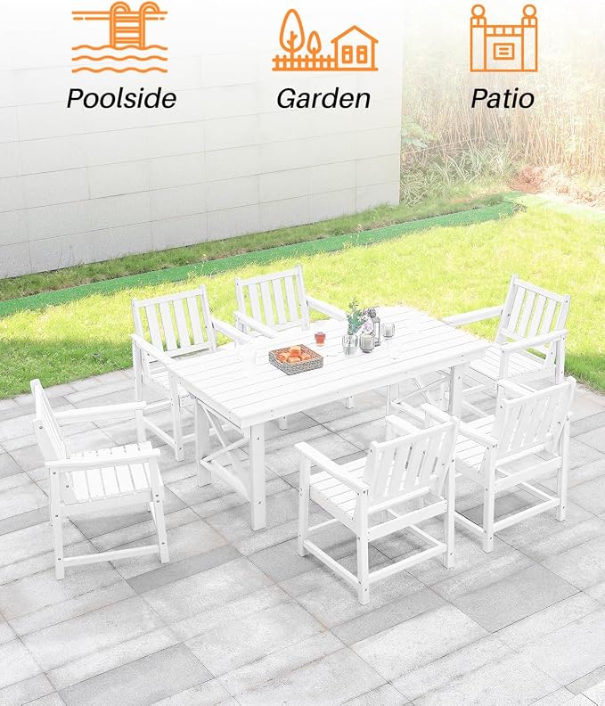 HDPE Patio Dining Set, 5-Piece Outdoor Table and Chairs - Image 7