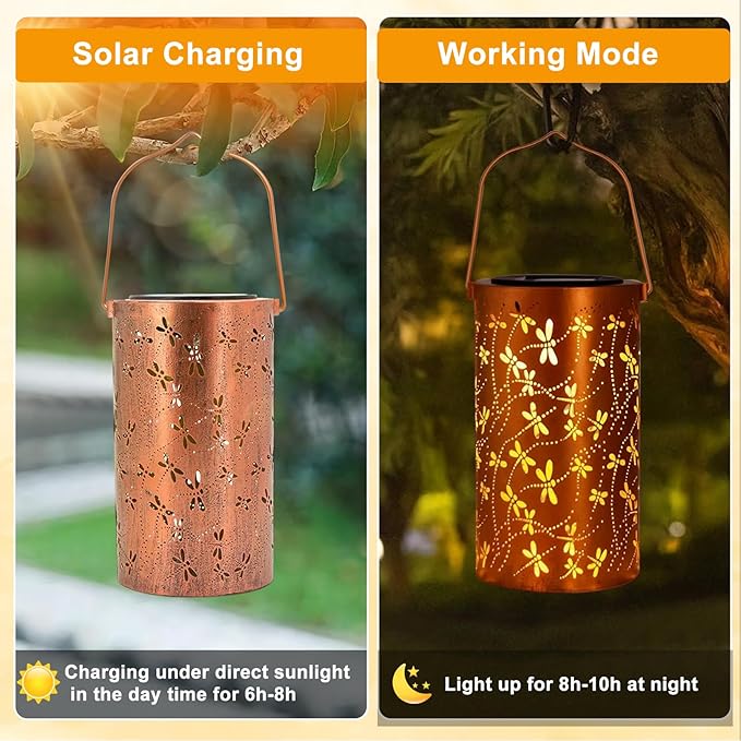 Dragonfly Solar Lanterns Outdoor Waterproof Hanging Lights, Dragonfly Gifts - Image 3