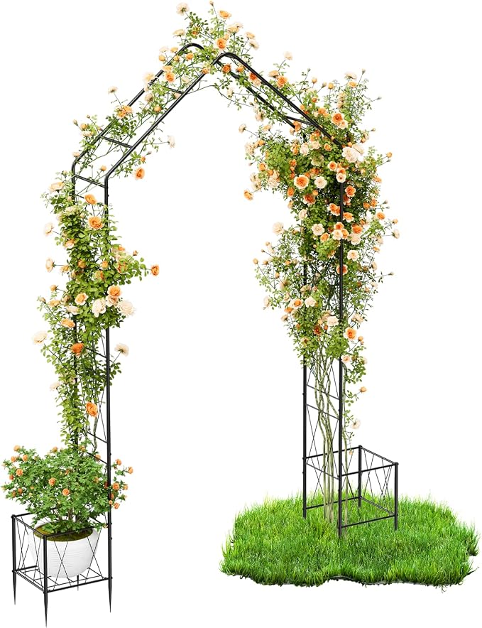 Vrisa Metal Garden Arch Trellis by Vrisa