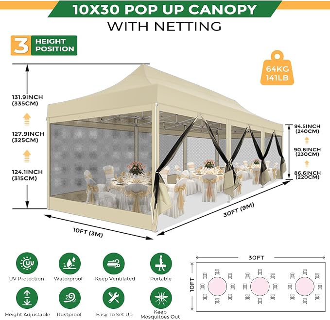 COBIZI 10x30 Heavy Duty Pop Up Canopy - Image 2