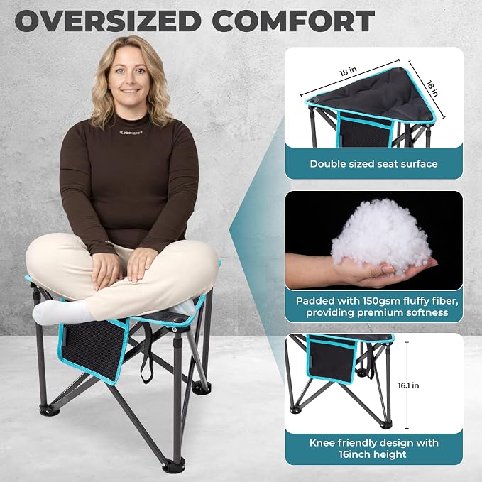 FUNDANGO Folding Tripod Stool, 2 Pack Lightweight Portable Fishing Chair - Image 3