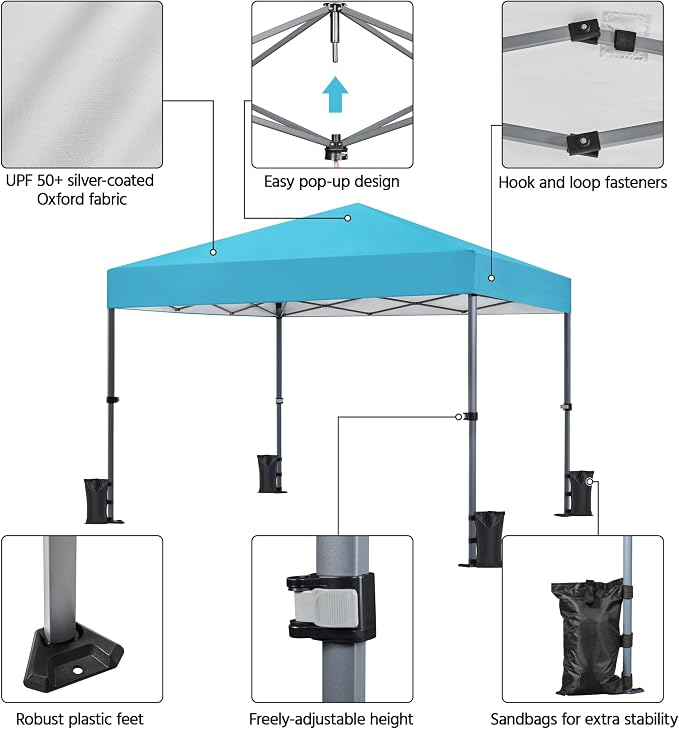 Yaheetech 10x10 1-Person Setup Pop Up Canopy Tent, Instant Portable Commercial - Image 4