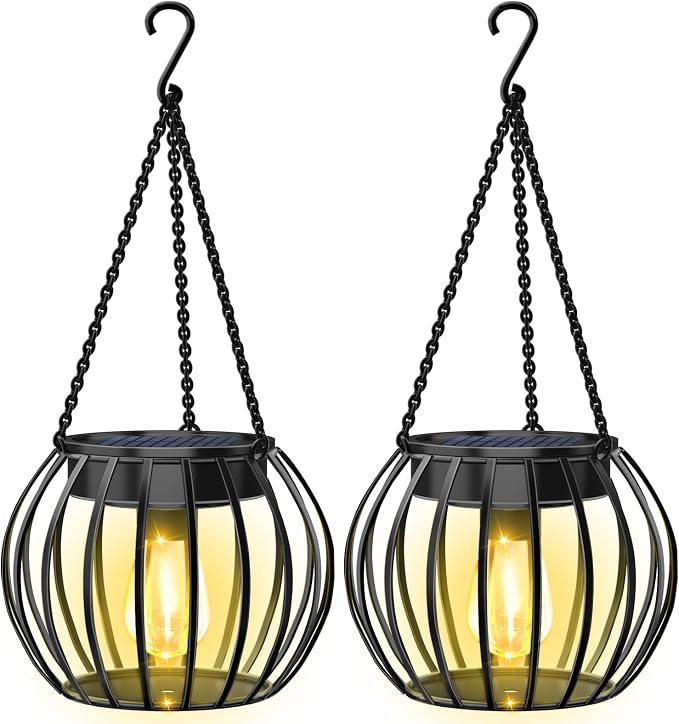 UBright 2 Pack 15" Solar Lights Outdoor Decorative Metal Solar Lanterns Outdoor by Lightupyourbrightlights