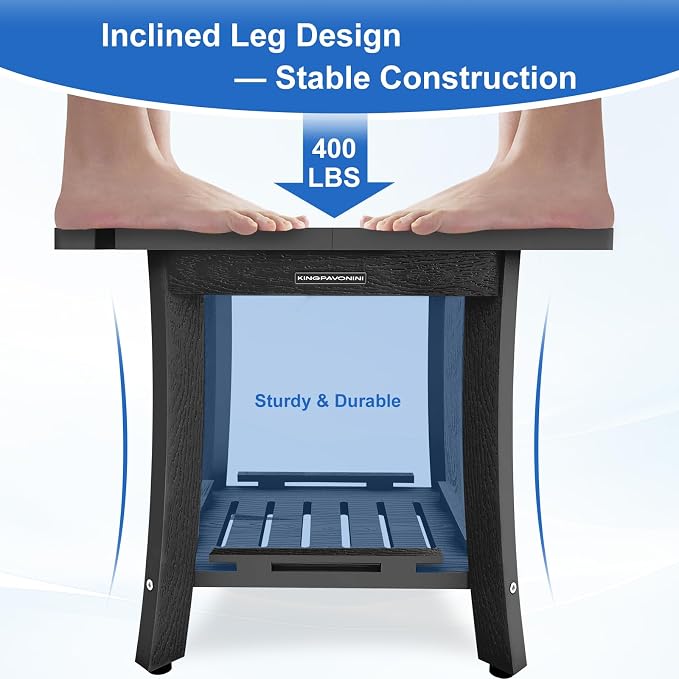 KingPavonini HDPS Shower Stool, Waterproof Shower Benches - Image 3