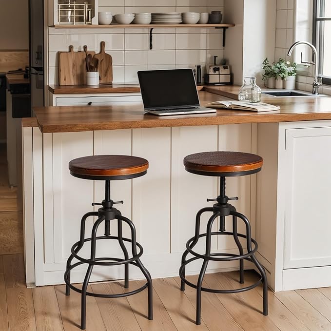 LOKKHAN Vintage Industrial Barstools - Image 6