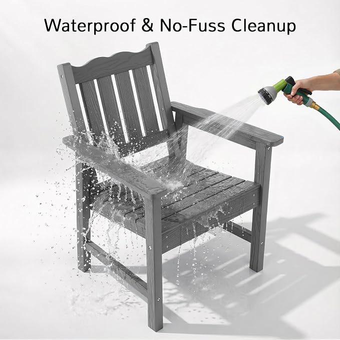 Stoog 3 Piece Patio Dining Sets, All-Weather Outdoor Chairs Set of 2 - Image 8