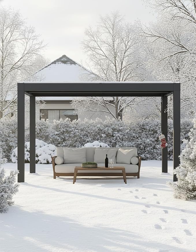 Garveelife All-Aluminum Louvered Pergola 10 ft x 12 ft, Outdoor Pergola - Image 2