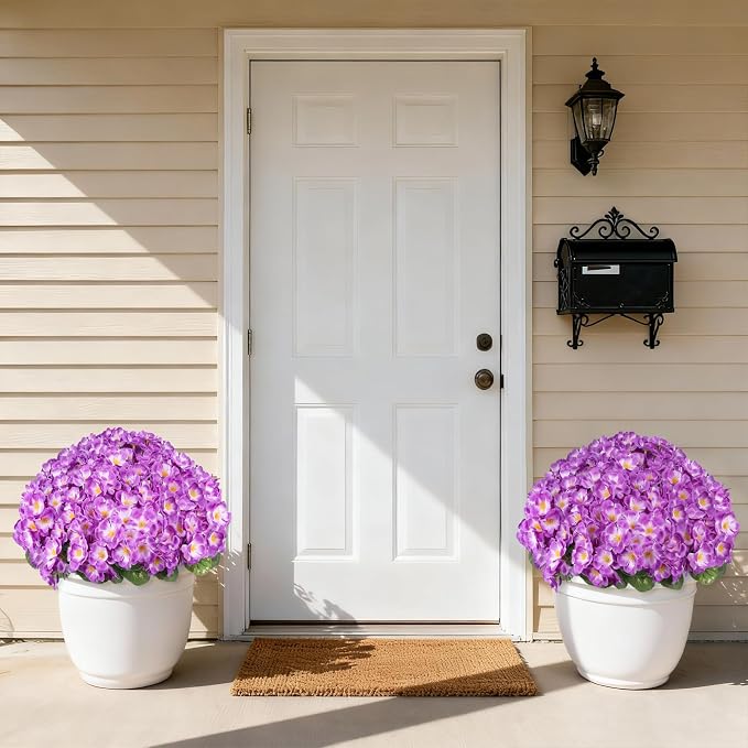 Artificial Geraniums Flowers for Outdoors, 6 Bundles Realistic Silk Fake - Image 4
