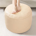 HIGOGOGO Round Stuffed Pouf Ottoman, Pu Leather Poufs by HIGOGOGO