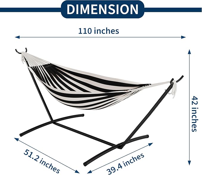 GAOMON Double Hammock with Stand, 450 lb Capacity, Adjustable Portable Hammock - Image 2