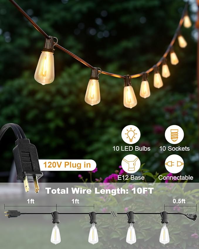 BRIMAX 10FT Outdoor String Lights - Image 2