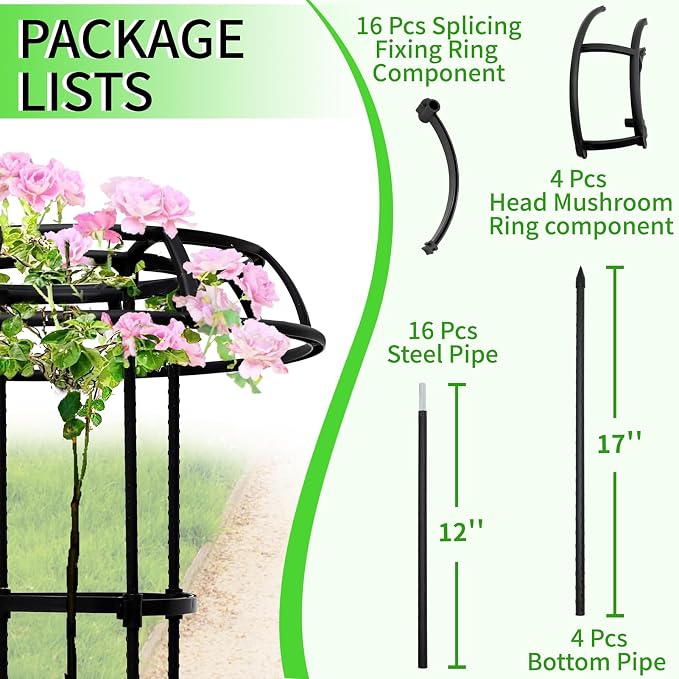 65-Inch Garden Trellis for Climbing Plants, Heavy-Duty Metal Obelisk - Image 3