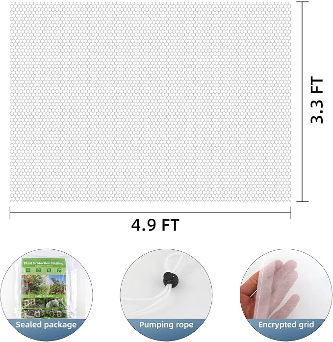 Bird Netting for Garden Protection, CANAGROW 4 Pack Garden Plant Mesh Netting - Image 2