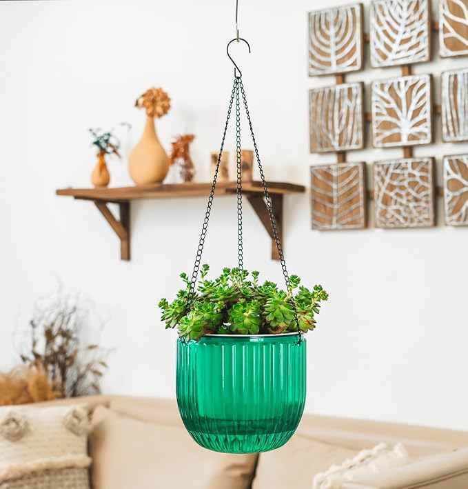 Melphoe 1 Pack Self Watering Hanging Planters Indoor Flower Pots, 8.3 Inch - Image 3