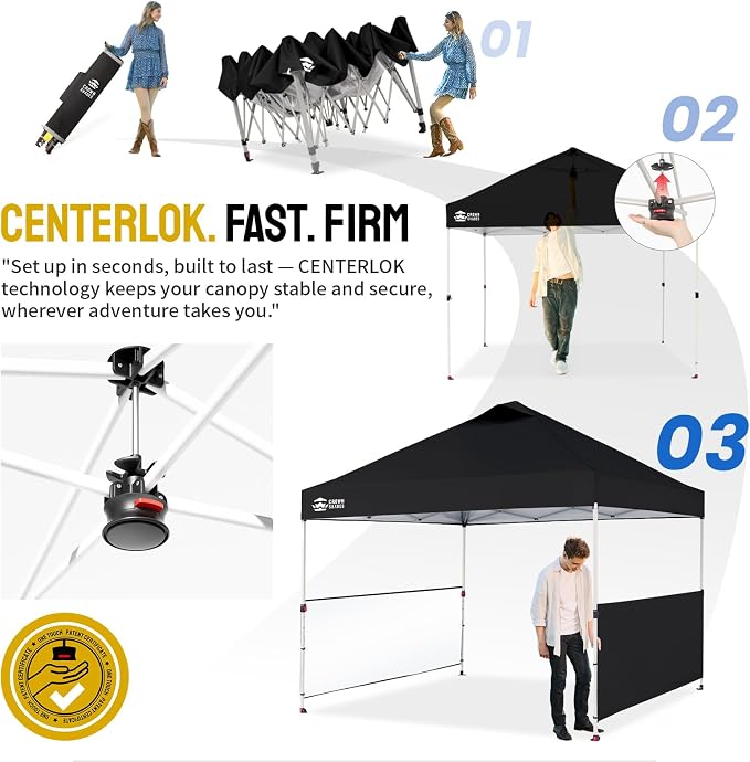 CROWN SHADES 10x10 Pop up Canopy Tent Instant Canopy - Image 3