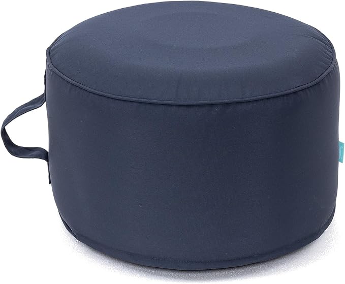 QILLOWAY Indoor/Outdoor Inflatable Stool, Round Ottoman, All Weather Foot Rest by QILLOWAY