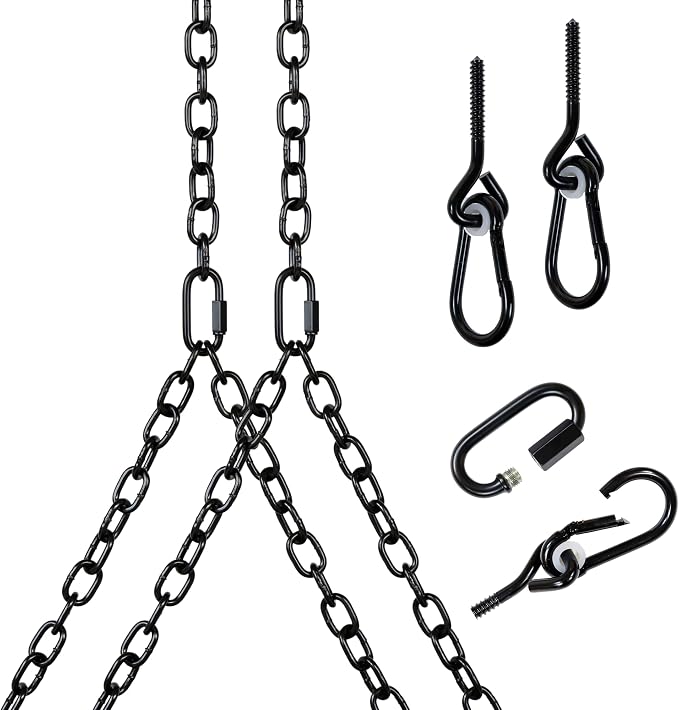 Heavy Duty 700 Lb Porch Swing Black Hanging Chain Kit by Barn-Shed-Play