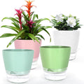 4 Pcs Self Watering Plant Pot, 6 inch Plant Pot by LOKEISNA