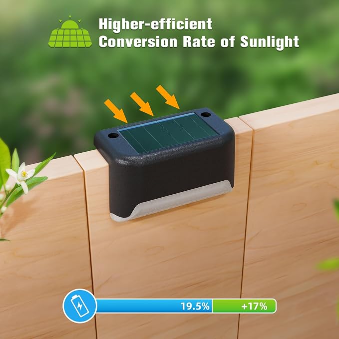 APONUO Solar Deck Lights 20 Pack Black, Solar Lights Outdoor Waterproof - Image 5