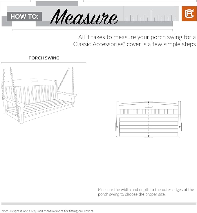 Classic Accessories Veranda Water-Resistant 56 Inch Porch Swing Cover, Patio - Image 4