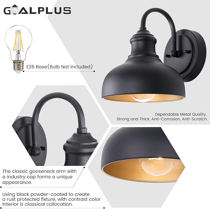 Black Outdoor Gooseneck Lighting - Image 8