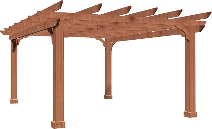 MUPATER 10' x12' Wooden Pergola, Pergola Kit - Image 6