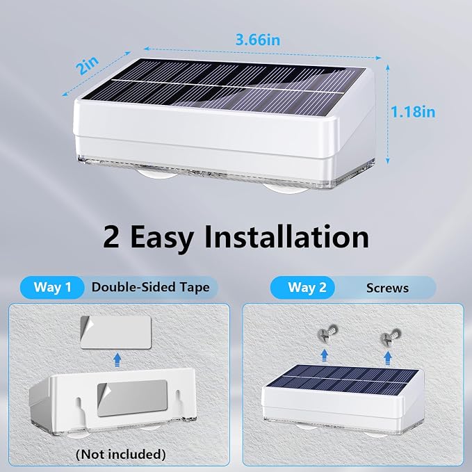 VOLISUN Solar Fence Lights 16 Pack, Warm White, Cool White and RGB Color Glow - Image 6