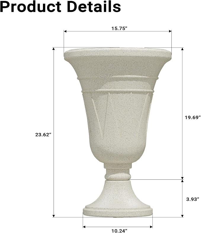 23" Tall Planters for Outdoor Plants Set of 2, Planter - Image 2