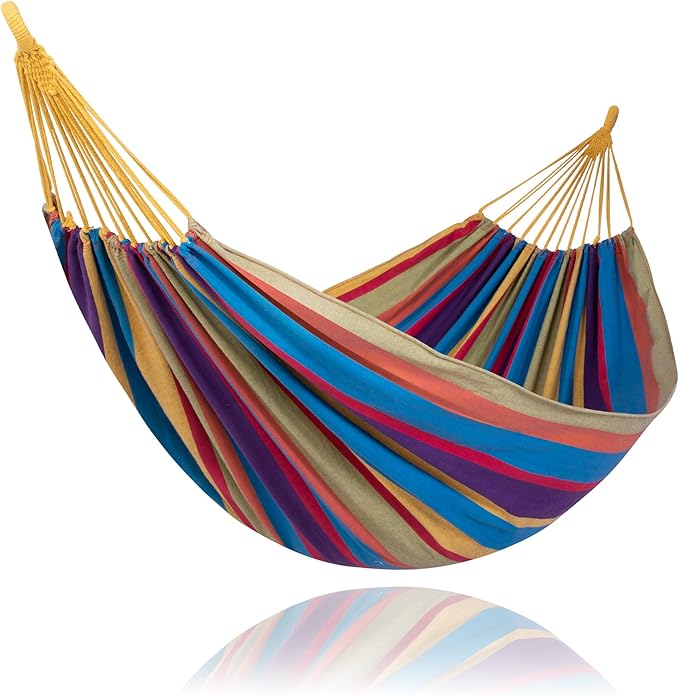 SUNCREAT Outdoor Double Hammock, Portable Tree Colorful Hammock, Colorful by SUNCREAT
