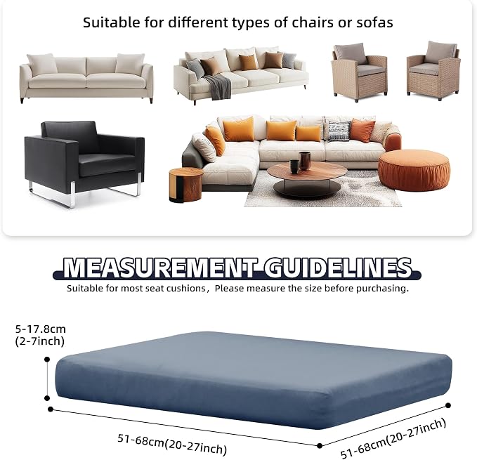12Pcs Patio Cushion Covers, Outdoor Cushions Covers, Stretch Cushion Covers - Image 2