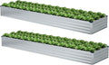 2 Pack 12x4x1FT Galvanized Raised Garden Bed Kit, Outdoor Metal Planter Box by Meberam
