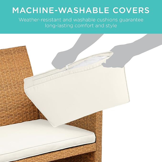 Best Choice Products 4-Piece Outdoor Wicker Patio Conversation Furniture Set - Image 5