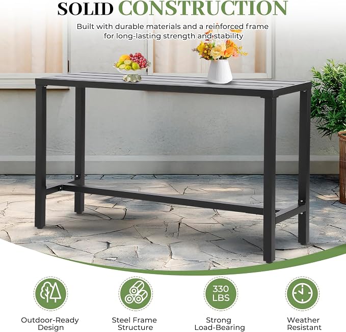 Outdoor Bar Table, Patio Counter Height Bar Table - Image 5