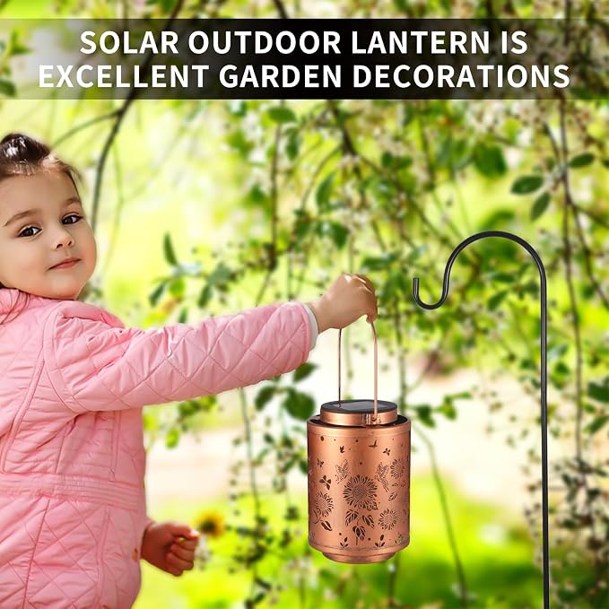 Solar Outdoor Lanterns, Butterflies Garden Decor LED Light Hanging Waterproof - Image 5
