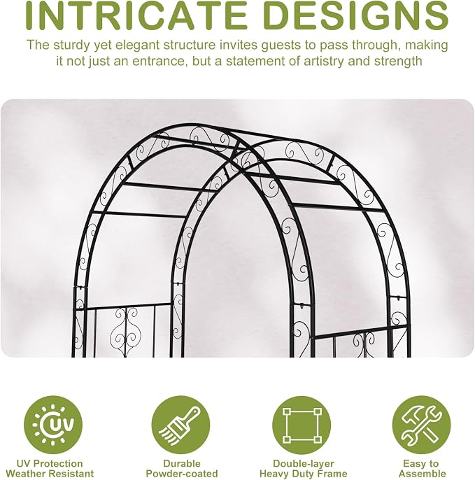 Outvita 7FT Garden Arch Arbor - Image 4