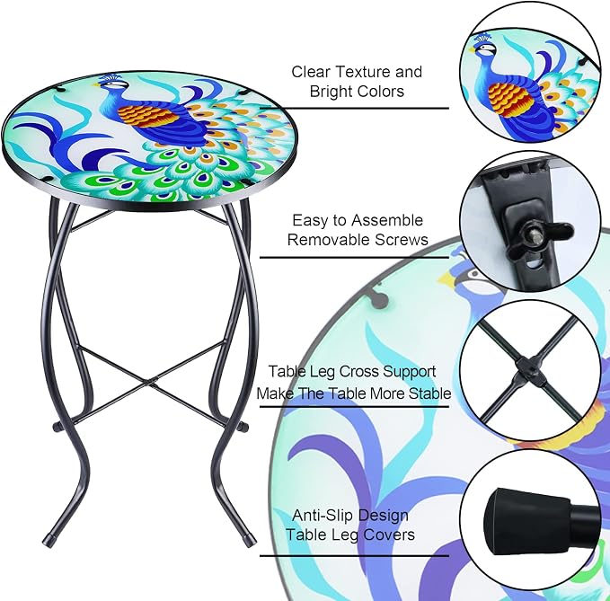 12 Inch Small Outdoor Side Table - Image 3