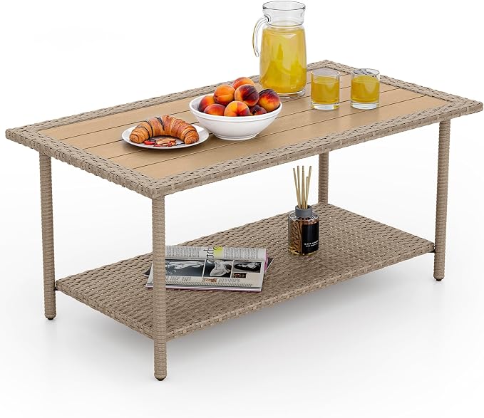 YITAHOME Outdoor Wicker Coffee Table - Image 7
