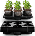30 Pack 6 Inch Clear Nursery Pots and 5 Pack 6 Cell Round Plant Pot Trays by RooTrimmer