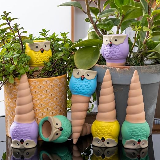 4 Pack Terracotta Watering Spikes, Vacation Self-Watering Planters Devices - Image 6