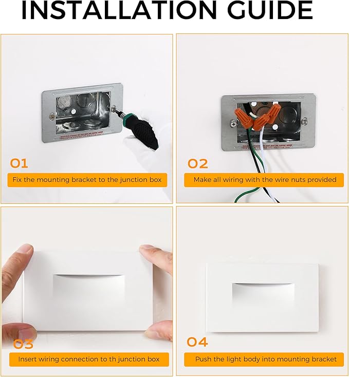 CLOUDY BAY 3 Color 120V Dimmable LED Indoor Outdoor Step Light, - Image 9