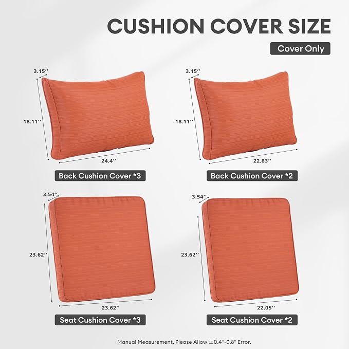 ovios Patio Cushion Covers, Waterproof Cushion Cover - Image 6