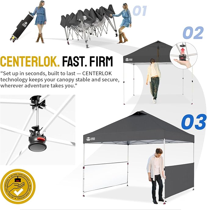 CROWN SHADES 10x10 Pop up Canopy Tent Instant Canopy - Image 2