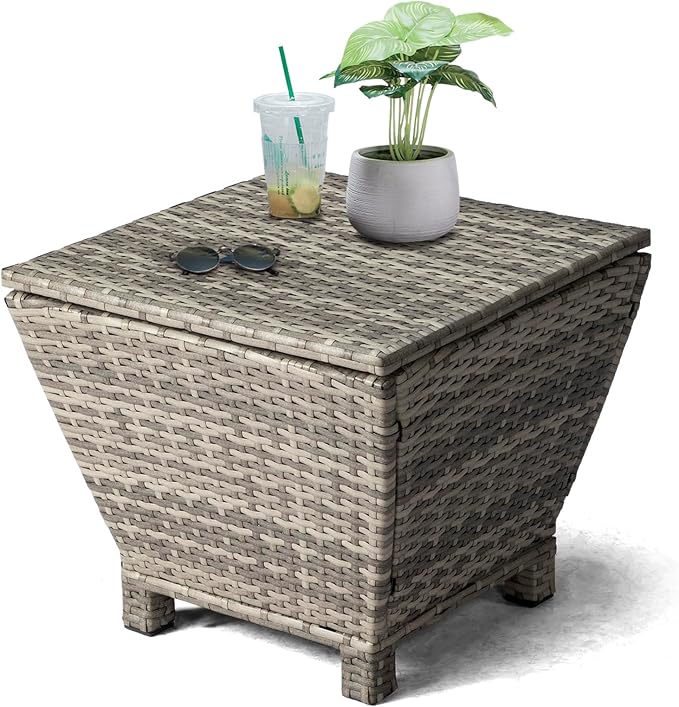Outvita Outdoor Side Table, Rattan Coffee Table by Outvita